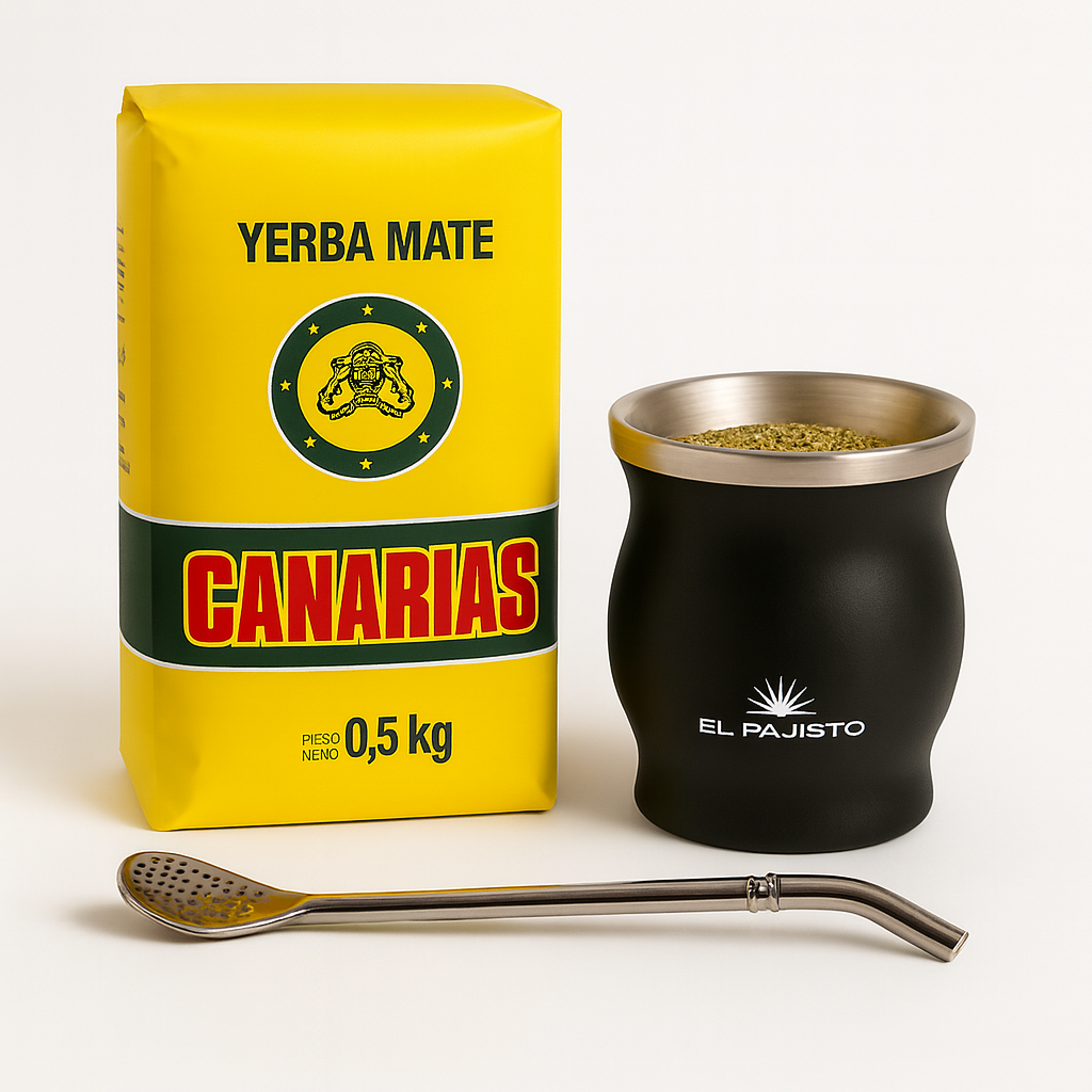 Canarias yerba mate set-0.5kg with El Pajisto calabash and bombilia