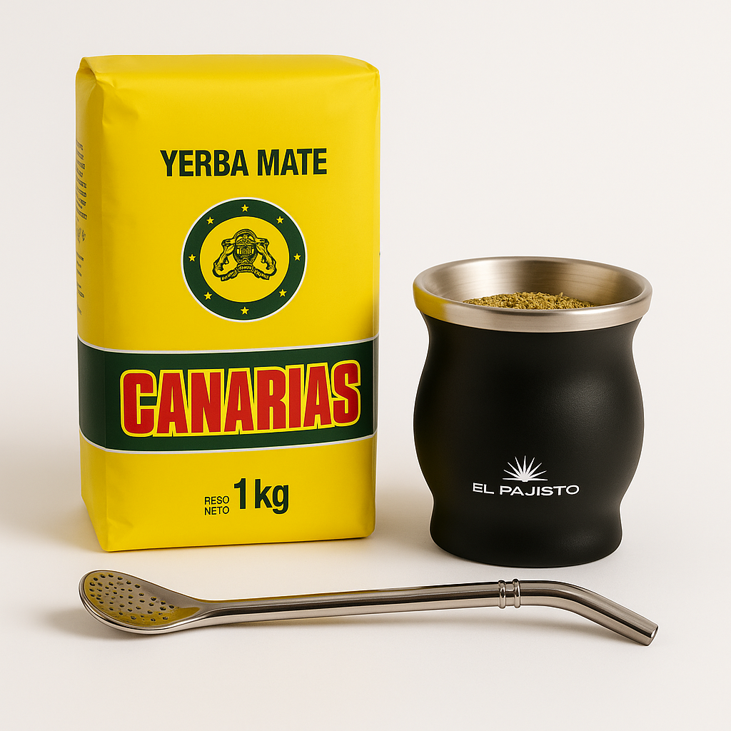 Комплект за йерба мате Playadito-1 кг с калабас El Pasito и бомбилия Noodecaf